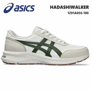 アシックス ウォーキングシューズ メンズ asics HADASHIWALKER 1291A056-100 WHITE/GREEN ハダシウォーカー メンズ 3E相当 ウォーキングシューズ｜myfootn