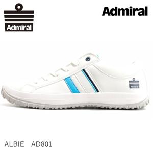 アドミラル スニーカー アルビー Admiral ALBIE AD801 ホワイト/ブルー メンズスニーカー おしゃれ 白スニーカー カジュアルシューズ カジュアルスニーカー｜myfootn