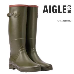 エーグル レインブーツ レディース 長靴 AIGLE CHANTEBELLE2 ZZF8883-007 カーキ シャンタベル2 ラバーブーツ 雪道 クリスマス 滑りにくい おしゃれブーツ｜myfootn