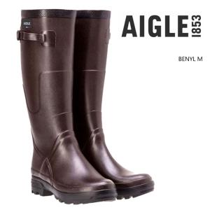 エーグル レインブーツ メンズ 長靴 AIGLE BENYL M ZZH8578-005 ブラウン ベニル ラバーブーツ 雪道 クリスマス 滑りにくい おしゃれブーツ ロングブーツ｜myfootn