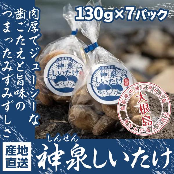 椎茸 神泉しいたけ 大根島 130g 7パック入 野菜 島根 山陰 中海 旬野菜 産直 新鮮 送料無...