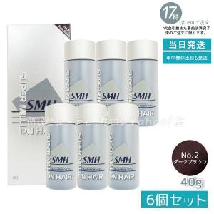 ルアン スーパーミリオンヘアー 40g No.2 ダークブラウン 6個セット 薄毛 隠し 粉 透けない 微細パウダー 男女兼用 ボリューム 分け目 ふりかけ｜mygift2