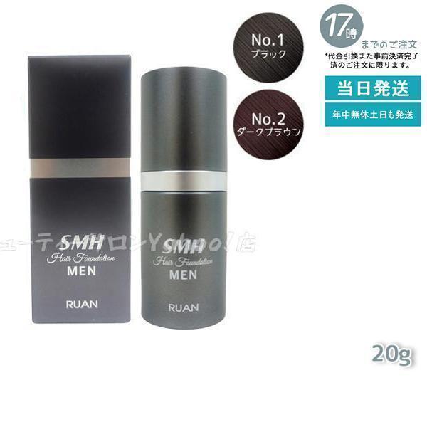 ルアン SMH メンズ ヘアファンデーション 20g No.1 ブラック No.2ダークブラウン 髪...