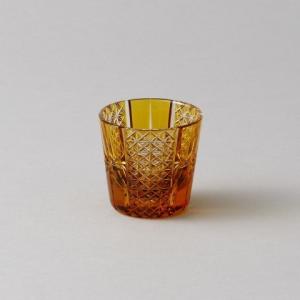 江戸切子 クリスタル ぐい呑み 黄 根本達也作 杯 盃 日本酒 冷酒 ギフト 還暦祝い 男性 定年退職 記念品 男性 女性 おすすめ｜mygift