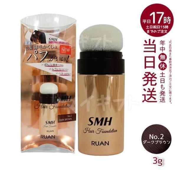ルアン SMH ヘアファンデーション 3g No.2 ダークブラウン 髪 頭 薄毛隠し薄毛 分け目 ...