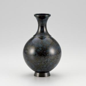 大角勲『双鶴・花器』銅製・【オブジェ・置物