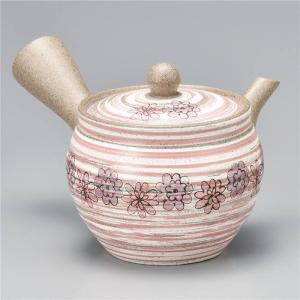 急須 きゅうす ティーポット 常滑焼急須 深蒸し急須 晶光桃刷毛目ツボ形花帯急須 ギフト プレゼント...