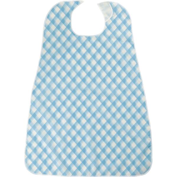 亀屋 ブルー 防水食事用エプロン ロングサイズ  100-79 介護用品