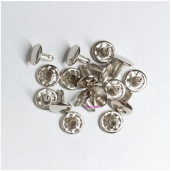 両面特大カシメ（シルバー（ニッケル）特大10組）（直径：約12mm　足：約12mm）（材料）