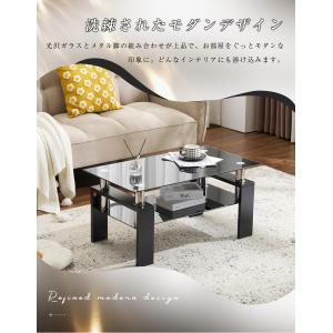 【方形】ガラステーブル センターテーブル ロー...の詳細画像4