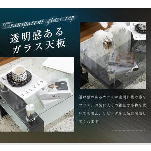 【方形】ガラステーブル センターテーブル ロー...の詳細画像5
