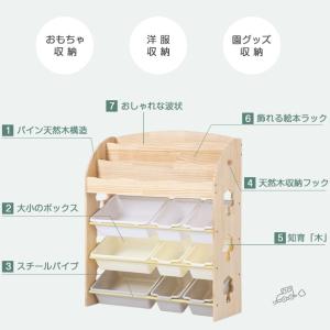 おもちゃ収納 ラック 棚 おもちゃ箱 絵本棚 ...の詳細画像1