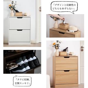 【木製2段 タイプ】シューズラック 薄型 下駄...の詳細画像2