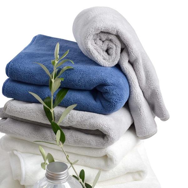 carari　カラリプラス　バスタオル　 ホワイト ブルー グレー マイクロファイバー ふわふわタオ...