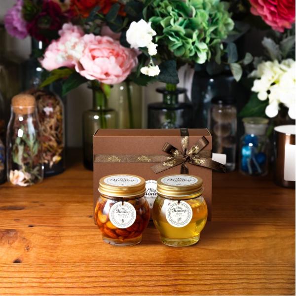 【MYHONEY公式】マイハニー ナッツの蜂蜜漬けL(200g)+アカシアハニーL(200g)/ブラ...