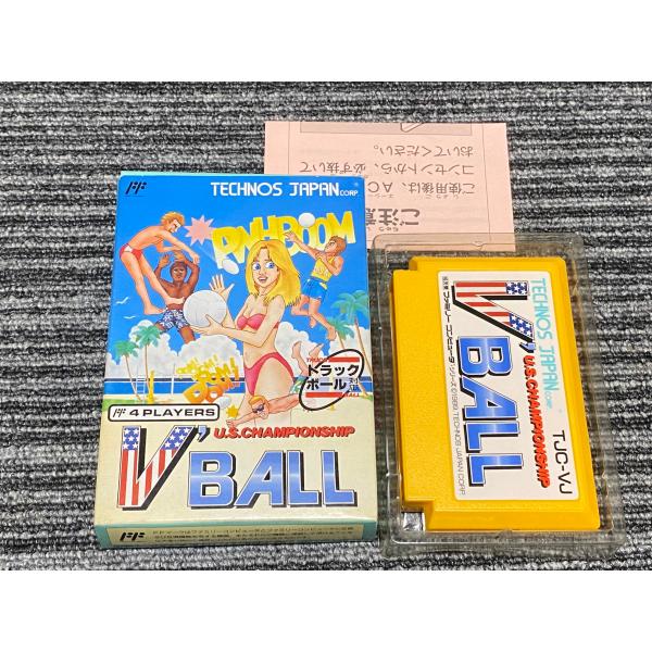 ファミコン カセット ソフト V’BALL U.S.チャンピオンシップ ビーチバレボール 箱 説明書...