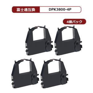 富士通/FUJITSU 汎用 インクリボン DPK3800 BK 黒×4個セット