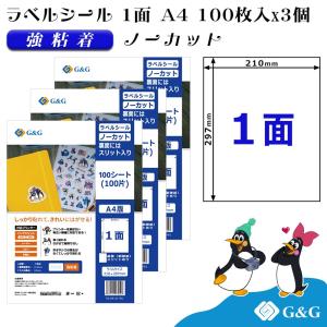 G&G ラベルシール A4 500枚 10面 幅86.4mm 高さ50.8mm 強粘着 宛名