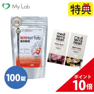 ホットタブ 重炭酸湯 HOTTAB 100錠 入浴剤 炭酸 イオン 炭酸泉 薬用 重炭酸 タブレット 半身浴  重炭酸スパ (送料無料)