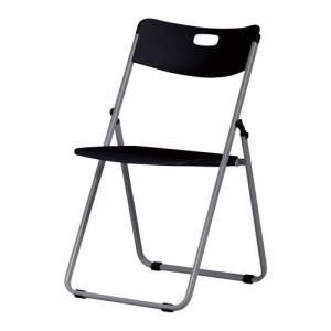 折畳みチェア　フラットスタッキング・連結能なシリンダー式パイプ椅子(ブラック)｜myoffice