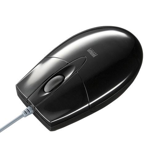 有線ブルーLEDマウス　USB-PS/2変換アダプタ付き　ブラック