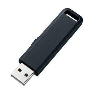 USB2.0　メモリ（8GB・ブラック）キャップがいらないスライド式USBメモリ。