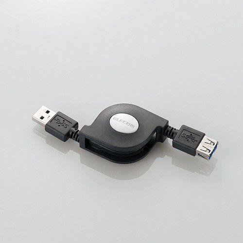 巻き取りUSB3.0延長ケーブル（ブラック）