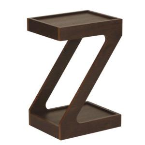 Zデザインサイドテーブル　落ち着いたブラウン木目のデザインテーブル｜myoffice