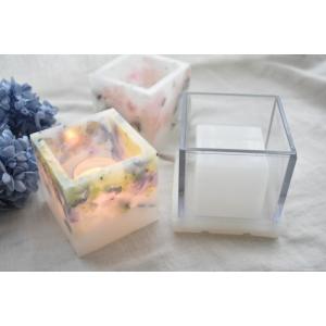 キャンドル モールド ランタン 四角柱 立方体 中空きタイプ ポリ製 キャンドル 型 角柱 アロマキ...