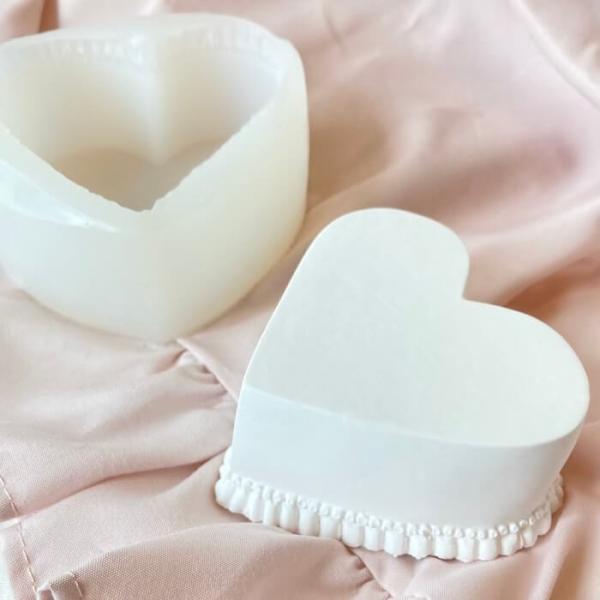 キャンドル モールド ショートケーキ シリコンモールド ハート クレイケーキ アロマキャンドル 石膏