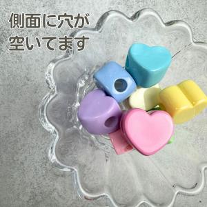 ビーズ ハート 星 お花 全8色 2個入り 大...の詳細画像3