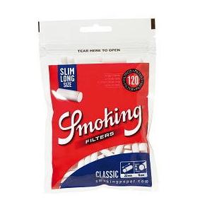 Smoking スモーキング クラシック スリム ロング 手巻きタバコ用 フィルター 無香料 手巻きタバコ 直径6mm×長さ22mm 120本｜mysen
