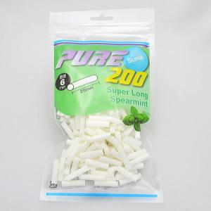 PURE ピュア スリム 手巻きタバコ スーパーロング スペアミント フィルター 手巻きタバコ用 200個入 直径6.0mm 長さ25mm｜マイセン ヤフー店