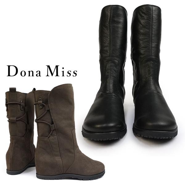 ドナミス ハーフブーツ レディース 30241 ドレープ エレガント ソフトレザー インヒール 日本...