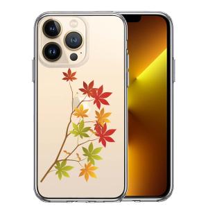 iPhone13pro iPhone13  アイフォン ハイブリッド スマホ ケース 液晶保護強化ガラス付き 季節 紅葉 もみじ 秋 2｜mysma