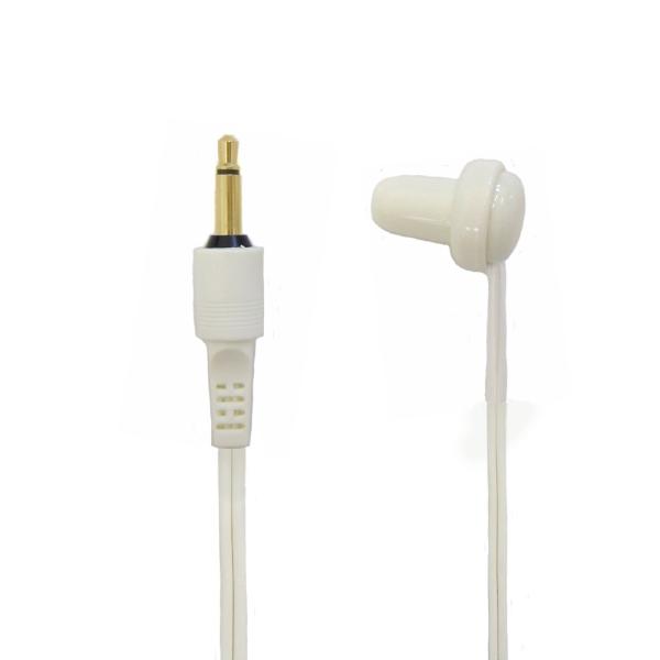 テレビ用　片耳イヤホン　金メッキプラグ仕様　３ｍ　ホワイト【１個】スタンダードタイプ インナーイヤー...