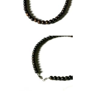 ネックレス メンズ ウッド 黒檀 エボニー 8mm 木製 木 アクセサリー 黒