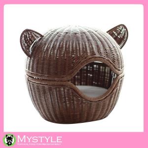 ラタンキティハウスピーナッツ猫用ベッド ハウス　シンシアジャパン/Sincere Japan キャットハウス｜mystyle-pet