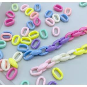 透明カラーリゾート アクリルチェーンパーツ カラフル35個繋ぎ