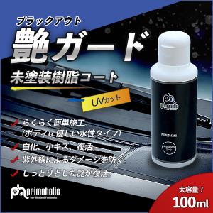 未塗装樹脂 パーツ コーティング  艶出し 白化 復元 コート UVカット　プライムホリック ブラックアウト  大容量 １００ ｍｌ