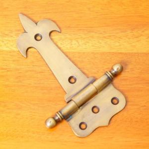 アンティーク調 蝶番 ドアヒンジ ユリ 真鍮製 丁番