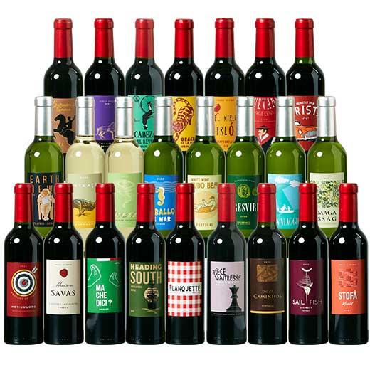 ワイン ワインセット 世界11ヵ国!ハーフボトル赤白24本セット  送料無料