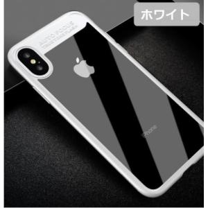 iPhone X ケース PC TPU クリア 軽量 衝撃防止 擦り傷防止 薄型 【ホワイト】