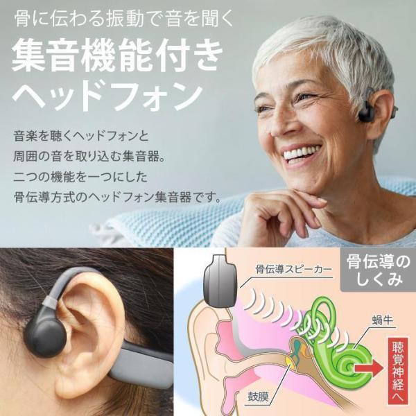 2024 骨伝導 集音器 ヘッドホン ワイヤレス イヤホン 福耳 ボーンヘッドフォン Airy エア...