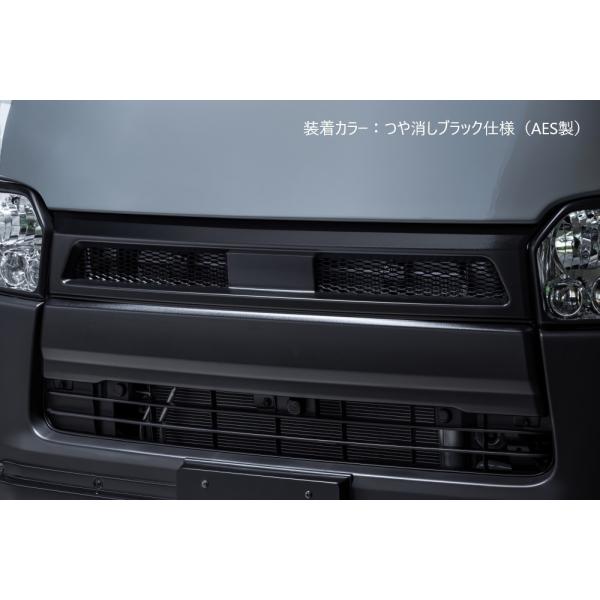 [つや消しブラック仕様]トヨタ 200系 ハイエースバン ヘッドライトガーニッシュ(AES製)【エア...