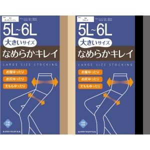 2枚セット 5L 6L 大きいサイズ ストッキング 黒 ベージュ つま先補強 ゆったり パンスト まとめ買い のびのびサイズ