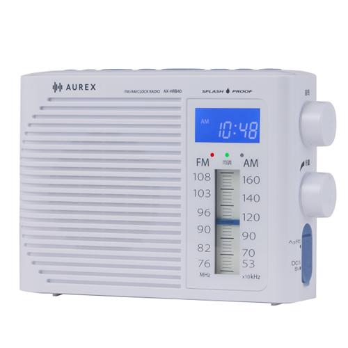 AX-HRB40-W 東芝 ホームラジオ ホワイト AUREX（オーレックス） 防滴仕様 ワイドFM