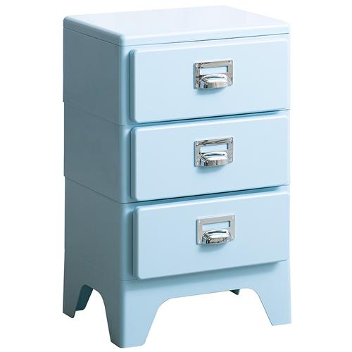 CBN-H003-LBL 宮武製作所 多段チェスト Cran（クラン） ライトブルー 3段 収納キャ...