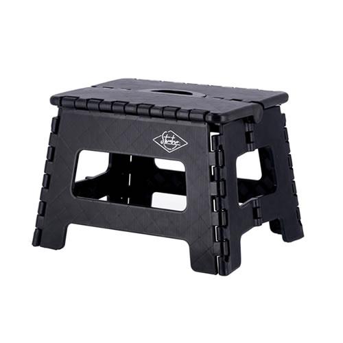 FUJI-86074 不二貿易 フォールディングステップスツール ブラック 高さ22cm