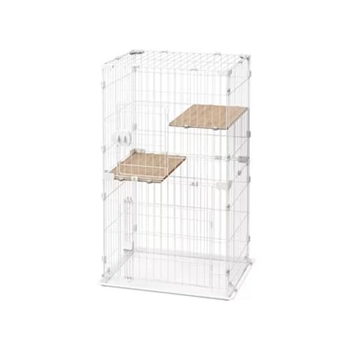 I-4967576683012 アイリスオーヤマ コンパクトキャットケージ2段 ナチュラル CCC-...
